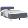vidaXL LED Boxspringbett mit Matratze Dunkelgrau 140 x 190 cm Samt