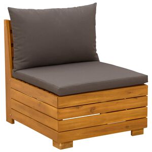 vidaXL Garten Mittelssofa Massivholz Akazie Braun