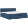 vidaXL Ottoman-Bett mit Matratze Blau 200x200 cm Stoff