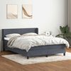 vidaXL Boxspringbett mit Matratze Dunkelgrau 160x220 cm Samt
