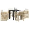 vidaXL Garten Essgruppe 5 pcs Beige Poly-Rattan