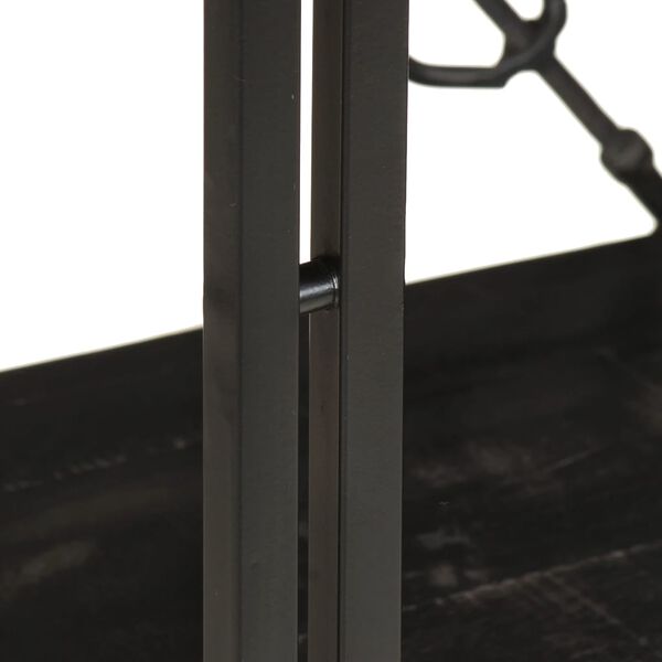 vidaXL B&uuml;cherregal 3 F&auml;cher Schwarz 60x30x80 cm Mango Massivholz