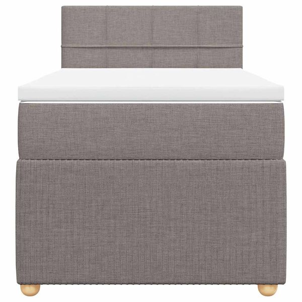 vidaXL Boxspringbett mit Matratze Taupe 100x200 cm Stoff