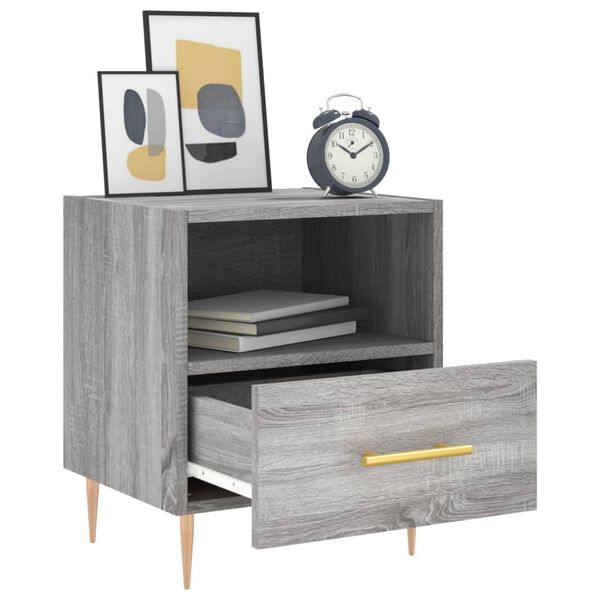 vidaXL Nachttische 2 Stk. Grau Sonoma 40x35x47,5 cm Holzwerkstoff