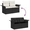 vidaXL Garten-Sofa-Set mit Kissen 7 pcs Schwarz Poly Rattan