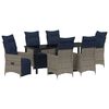 vidaXL Tisch- und Stuhlset 7 stk. Grau PE-Rattan
