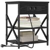 vidaXL Nachttisch Schwarz Eichen-Optik 41 x 31 x 51 cm Holzwerkstoff
