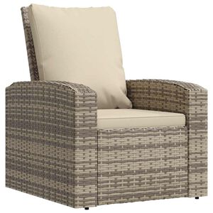 vidaXL Gartensessel Verstellbar mit Kissen Hellbraun Poly Rattan