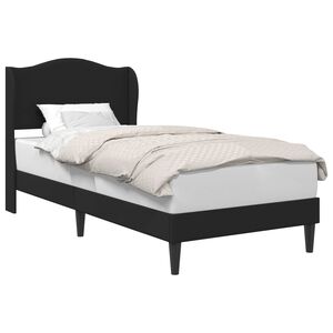 vidaXL Bettrahmen mit Kopfteil Schwarz 90 x 190 cm Kunstleder