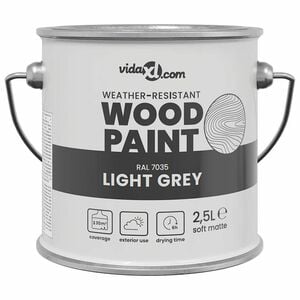 vidaXL Holzfarbe Grau 2,5 L Wanddruck