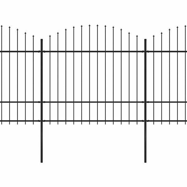 vidaXL Gartenzaun mit Speerspitze Stahl 892,5 x 175 cm Schwarz