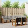 vidaXL Outdoor-Sofagarnitur mit Kissen 8 pcs Nat&uuml;rlich und Hellgrau