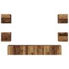 vidaXL TV-Schrankset Wandmontiert 7 pcs Altholz Holzwerkstoff