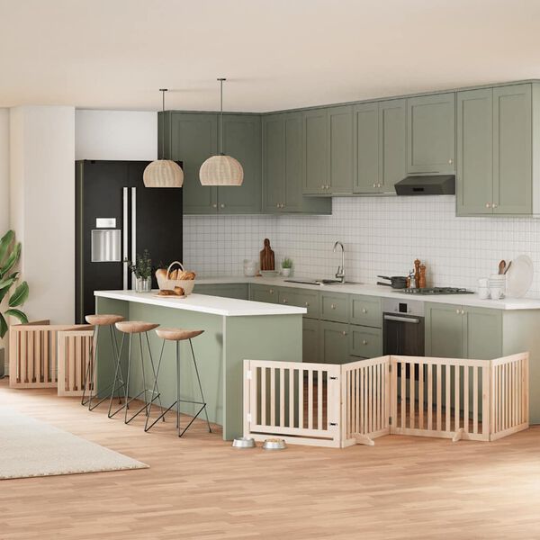 vidaXL 10-tlg. Hundetor mit T&uuml;r Faltbar 800 cm Pappelholz