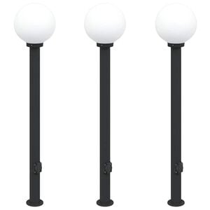 vidaXL Pollerleuchten mit Steckdose 3 Stk. 120 cm Schwarz IP44