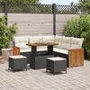 vidaXL Gartensofa-set mit Kissen 9 pcs Schwarz und Creme Poly-Rattan
