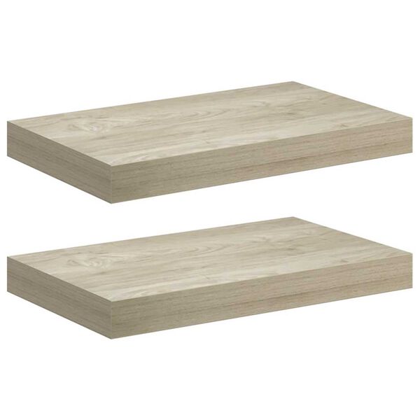 vidaXL Schwebende Wandregale 2 Stk. Eichefarben 40x23x3,8cm MDF