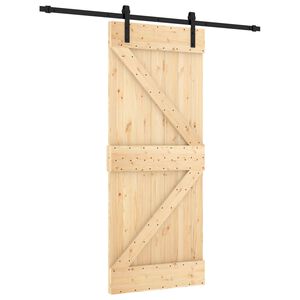 vidaXL Schiebet&uuml;r 85 x 210 cm Massivkiefer (Unbehandelt)