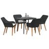 vidaXL Garten Essgruppe mit Kissen 5 pcs Schwarz Poly-Rattan