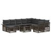 vidaXL Gartensofa-set 11 stk. Grau und Dunkelgrau Poly-Rattan
