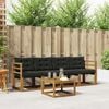 vidaXL Outdoor-Sofagarnitur mit Kissen 5 pcs Nat&uuml;rlich und Schwarz