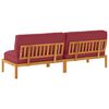 vidaXL Sofa Set mit Kissen Weinrot 240 x 80 x 69 cm Massivholz Akazie
