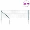 vidaXL Zaunpfosten Gr&uuml;n 25 x 0,6 m (60 x 60 mm Maschen) Stahl und PVC