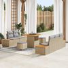 vidaXL Gartensofa-set 8 pcs Beige Poly-Rattan