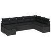 vidaXL Sofa Set mit Kissen mit Speicher 8 pcs Schwarz Poly-Rattan