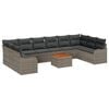 vidaXL Gartensofa-set 10 stk. Grau Poly-Rattan