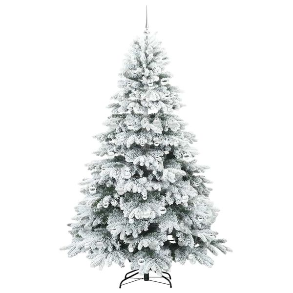 vidaXL K&uuml;nstlicher Weihnachtsbaum mit 300 LEDs Wei&szlig; 210 cm PE und PVC