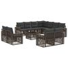 vidaXL Gartensofa-set 12 pcs Grau und Dunkelgrau Poly-Rattan