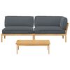vidaXL Sofa Set mit Kissen Uni 3 pcs Anthrazit Massivholz Akazie