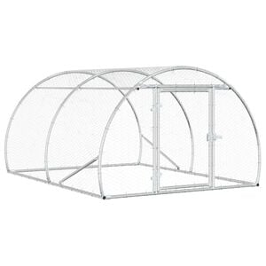vidaXL H&uuml;hnerunterkunft Silber 200 x 150 x 100 cm Verzinkter Stahl
