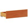 vidaXL Massivholzbett ohne Matratze mit Kopfteil Wachsbraun 135x190 cm