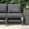 vidaXL Modulares Mittelsofa mit Kissen Grau Poly Rattan