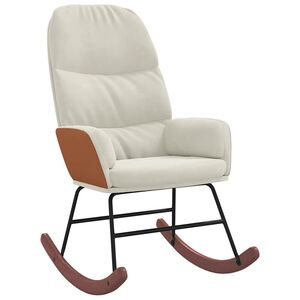 vidaXL Schaukelstuhl Samt Creme
