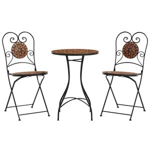 vidaXL Mosaik-Bistro-Set Terrakottarot Eisen und Keramik