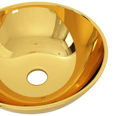 vidaXL Waschbecken 28 x 10 cm Keramik Golden