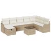 vidaXL Sofa Set 9 stk. 8-Sitzanzahl Beige und Creme Poly-Rattan