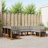 vidaXL Outdoor-Sofagarnitur mit Kissen 9 pcs Nat&uuml;rlich und Hellgrau