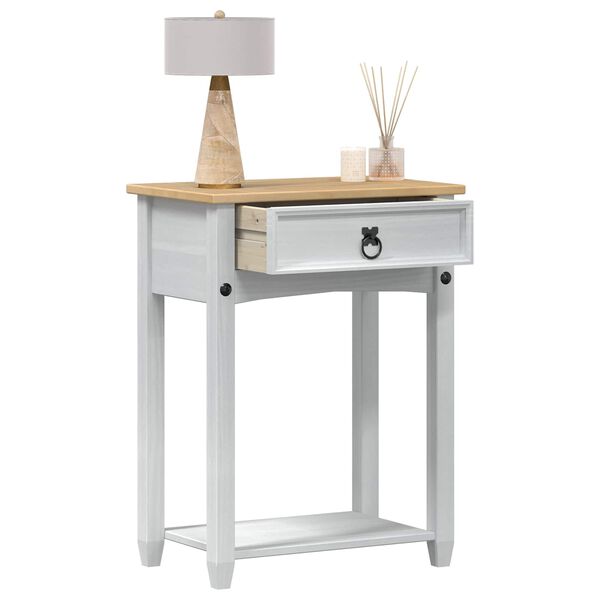vidaXL Konsolentisch Wei&szlig; 55 x 35 x 73 cm Massives Kiefernholz
