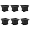 vidaXL Blument&ouml;pfe 6 pcs Schwarz 43 x 43 x 33,5 cm Kunststoff