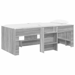 vidaXL Hochbett f&uuml;r Kinder Sonoma-Grau 90 x 200 cm Holzwerkstoff