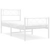 vidaXL Bettgestell mit Kopf- und Fu&szlig;teil Metall Wei&szlig; 100x200 cm