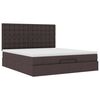 vidaXL Ottoman-Bett mit Matratze Dunkelbraun 180x200 cm Stoff