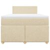 vidaXL Boxspringbett mit Matratze Creme 120x200 cm Stoff