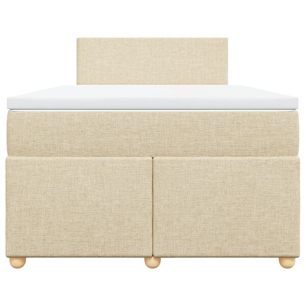 vidaXL Boxspringbett mit Matratze Creme 120x200 cm Stoff