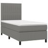vidaXL Boxspringbett mit Matratze & LED Dunkelgrau 100x200 cm Stoff