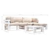 vidaXL 4-tlg. Paletten-Lounge-Set mit Kissen in Sandfarben Holz